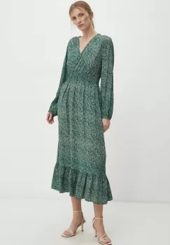 Answear Lab rochie culoarea verde, midi, evazati imagine