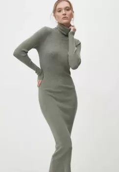 Answear Lab rochie culoarea verde, midi, mulata imagine