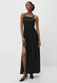 Answear Lab rochie de catifea culoarea negru, maxi, evazati imagine