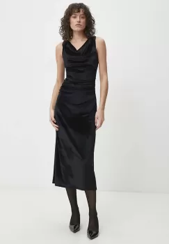 Answear Lab rochie de catifea culoarea negru, maxi, mulata imagine