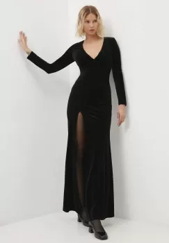 Answear Lab rochie de catifea culoarea negru, maxi, mulata imagine