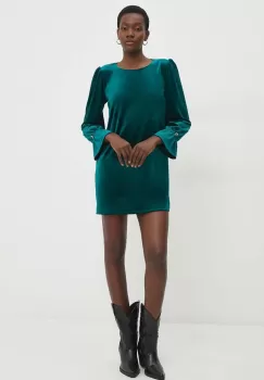 Answear Lab rochie de catifea culoarea verde, mini, evazati imagine