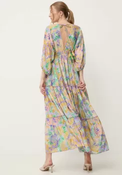 Answear Lab rochie de matase maxi, evazati imagine