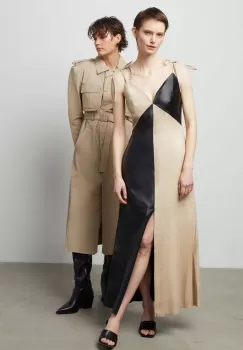 Answear Lab rochie de piele culoarea negru, maxi, drept imagine