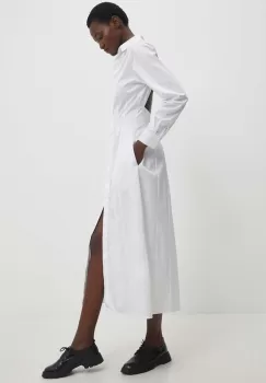 Answear Lab rochie din bumbac culoarea alb, maxi, evazati imagine