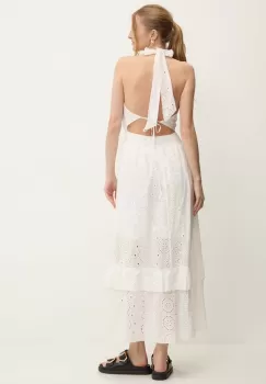 Answear Lab rochie din bumbac culoarea alb, maxi, evazati imagine