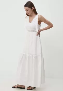 Answear Lab rochie din bumbac culoarea alb, maxi, evazati imagine