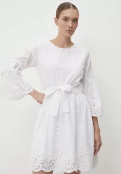 Answear Lab rochie din bumbac culoarea alb, mini, evazati imagine