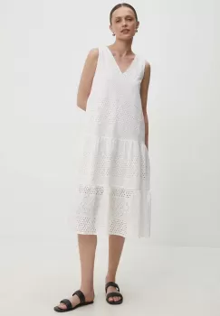 Answear Lab rochie din bumbac culoarea alb, mini, evazati imagine