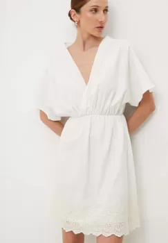 Answear Lab rochie din bumbac culoarea alb, mini, evazati imagine