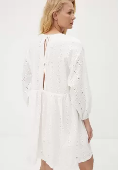 Answear Lab rochie din bumbac culoarea alb, mini, evazati imagine