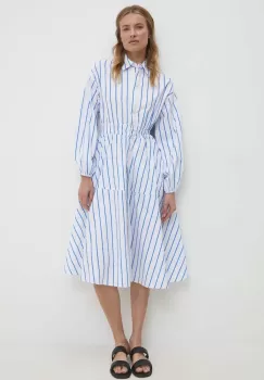 Answear Lab rochie din bumbac culoarea alb, mini, evazati imagine