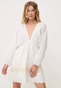 Answear Lab rochie din bumbac culoarea alb, mini, evazati imagine