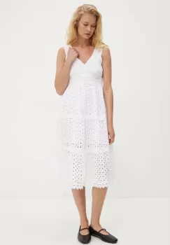 Answear Lab rochie din bumbac culoarea alb, mini, evazati imagine