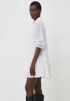 Answear Lab rochie din bumbac culoarea alb, mini, evazati imagine