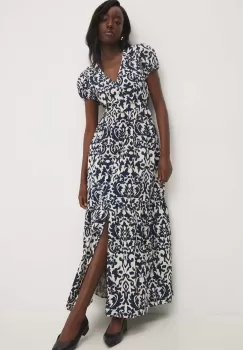 Answear Lab rochie din bumbac culoarea albastru marin, maxi, evazati imagine