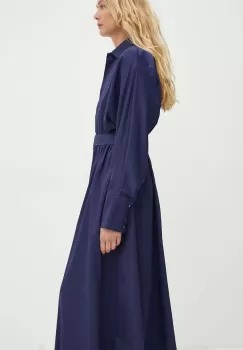 Answear Lab rochie din bumbac culoarea albastru marin, midi, evazati imagine