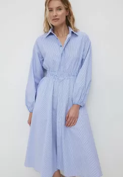 Answear Lab rochie din bumbac culoarea albastru marin, mini, evazati imagine