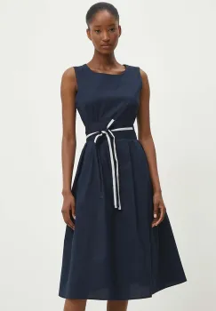 Answear Lab rochie din bumbac culoarea albastru marin, mini, evazati imagine