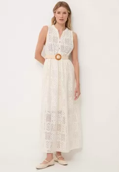 Answear Lab rochie din bumbac culoarea bej, maxi, evazati imagine