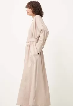 Answear Lab rochie din bumbac culoarea bej, midi, evazati imagine