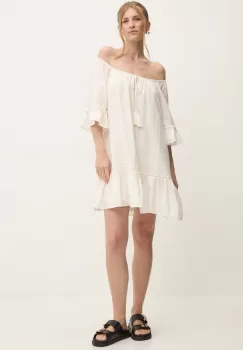 Answear Lab rochie din bumbac culoarea bej, mini, evazati imagine