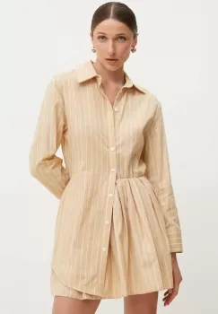 Answear Lab rochie din bumbac culoarea bej, mini, evazati imagine