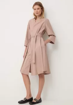 Answear Lab rochie din bumbac culoarea bej, mini, oversize imagine