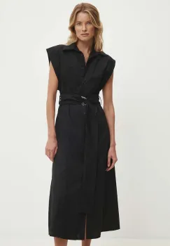 Answear Lab rochie din bumbac culoarea negru, maxi, evazati imagine