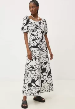 Answear Lab rochie din bumbac culoarea negru, maxi, evazati imagine