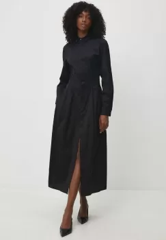 Answear Lab rochie din bumbac culoarea negru, maxi, evazati imagine