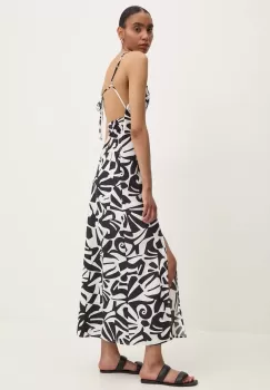 Answear Lab rochie din bumbac culoarea negru, maxi, evazati imagine