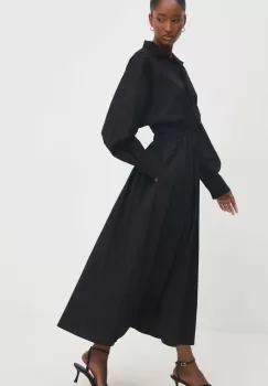 Answear Lab rochie din bumbac culoarea negru, maxi, evazati imagine