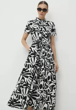 Answear Lab rochie din bumbac culoarea negru, maxi, evazati imagine