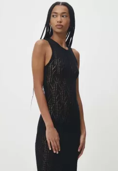 Answear Lab rochie din bumbac culoarea negru, midi, drept imagine