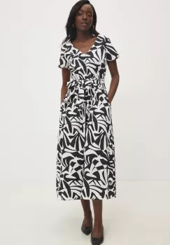 Answear Lab rochie din bumbac culoarea negru, midi, evazati imagine