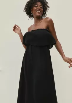 Answear Lab rochie din bumbac culoarea negru, midi, evazati imagine