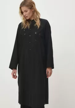 Answear Lab rochie din bumbac culoarea negru, midi, oversize imagine
