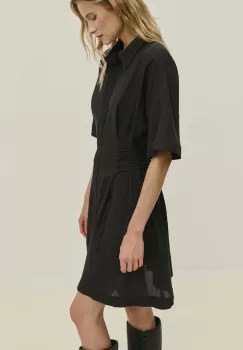 Answear Lab rochie din bumbac culoarea negru, mini, evazati imagine