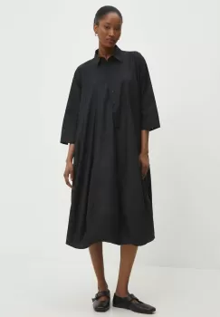 Answear Lab rochie din bumbac culoarea negru, mini, evazati imagine