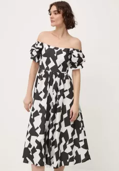 Answear Lab rochie din bumbac culoarea negru, mini, evazati imagine