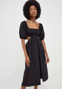 Answear Lab rochie din bumbac culoarea negru, mini, evazati imagine