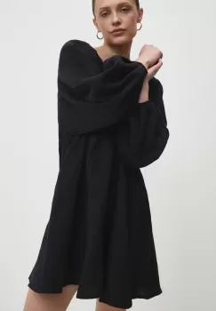 Answear Lab rochie din bumbac culoarea negru, mini, evazati imagine