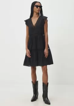 Answear Lab rochie din bumbac culoarea negru, mini, evazati imagine