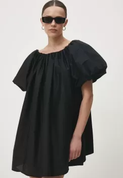 Answear Lab rochie din bumbac culoarea negru, mini, evazati imagine