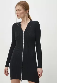 Answear Lab rochie din bumbac culoarea negru, mini, mulata imagine