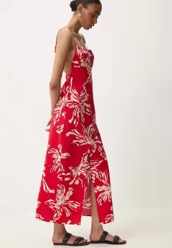 Answear Lab rochie din bumbac culoarea rosu, maxi, evazati imagine