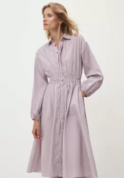 Answear Lab rochie din bumbac culoarea rosu, maxi, evazati imagine