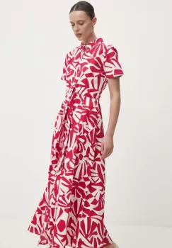 Answear Lab rochie din bumbac culoarea roz, maxi, evazati imagine