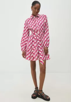 Answear Lab rochie din bumbac culoarea roz, mini, evazati imagine